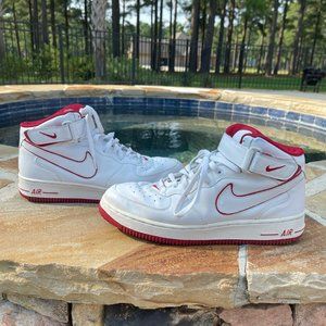 Nike Shoes | Big Guy Retro Air Force Sneakers | Color: Red/White | Size: 13 | 3rsinabag's Closet